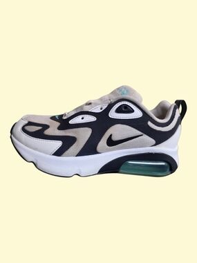 Nike Air Max Styled Running Shoe - Cream/Black/Teal SIZE 7